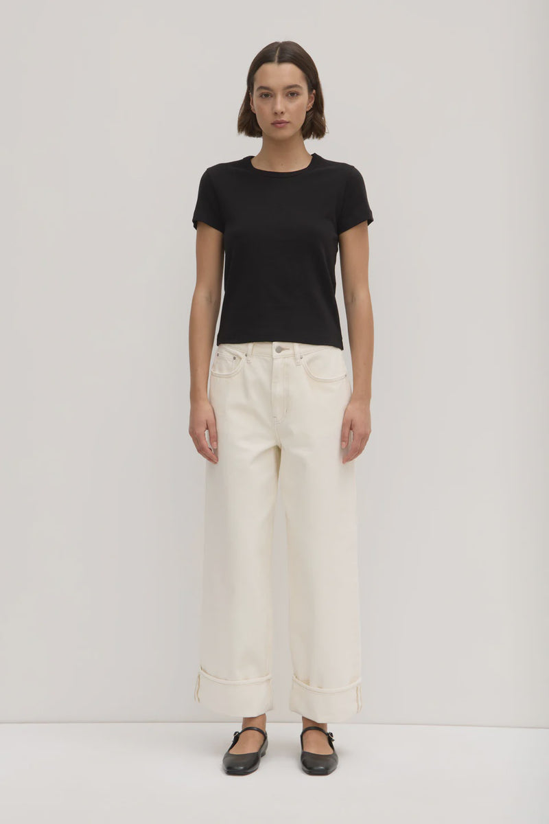 Lyla Cap Sleeve Tee - Black