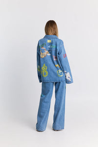 Tattoo Denim Shacket