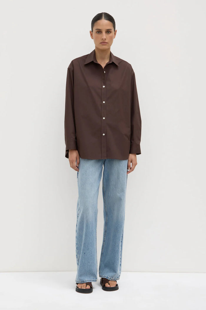 Marigold Poplin Long Sleeve Shirt - Ganache
