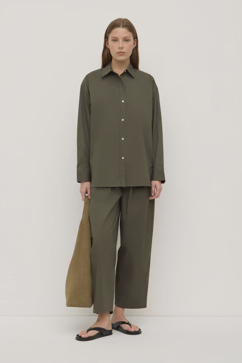 Marigold Poplin Long Sleeve Shirt - Moss
