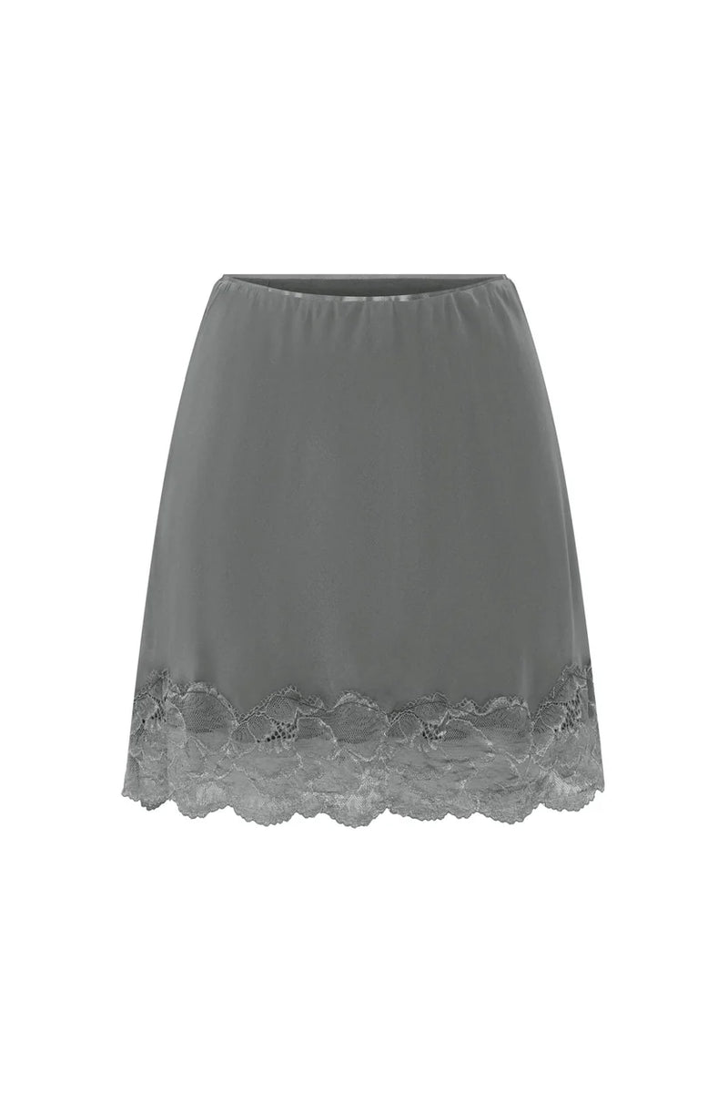 Marina Silk Mini Skirt - Dove Grey