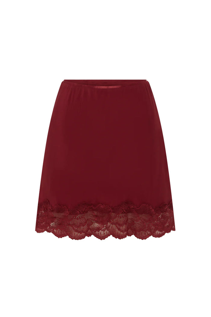 Marina Silk Mini Skirt - Wine Red