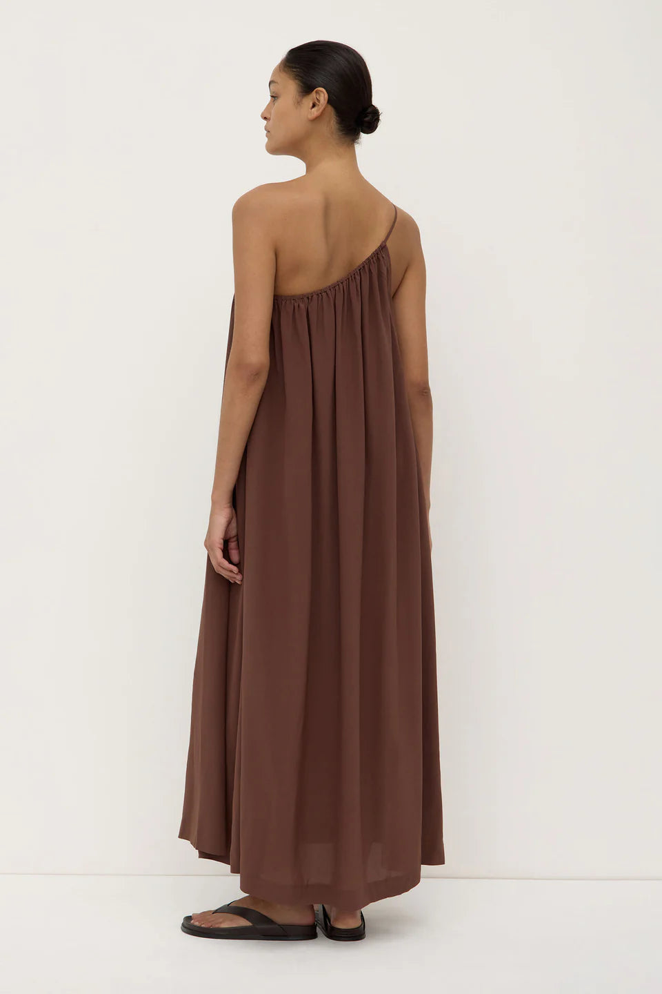 Mila Asymmetrical Maxi Dress Espresso