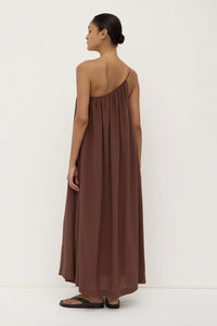 Mila Asymmetrical Maxi Dress Espresso