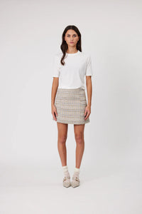 NOLA MINI SKIRT - OAT TWEED