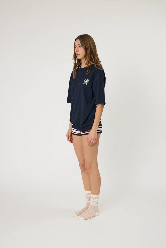 CREST TEE - INDIGO