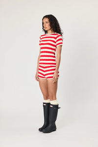 IVY TEE - CHILLI STRIPE
