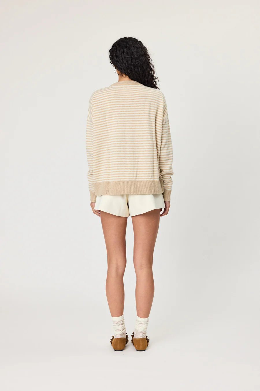 TALI CARDIGAN - LATTE STRIPE