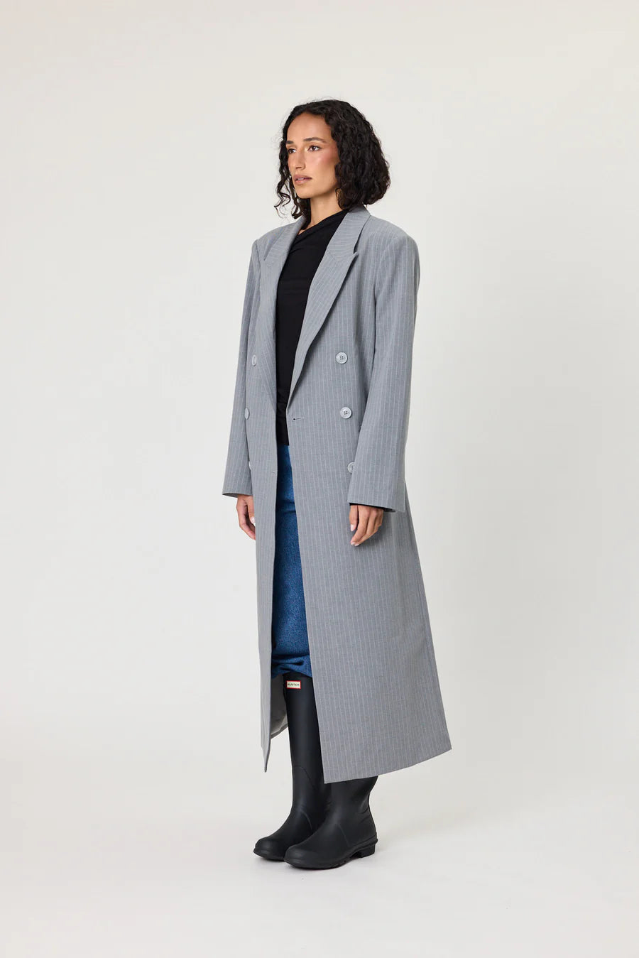 PORTER COAT - GREY STRIPE