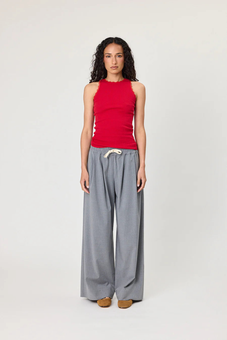 RHODES PANT - GREY STRIPE
