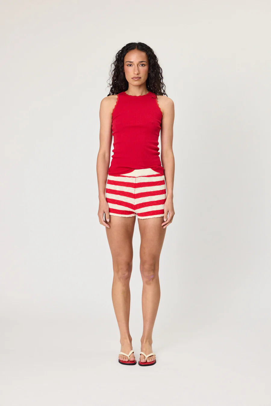 IVY SHORTS - CHILLI STRIPE