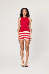 IVY SHORTS - CHILLI STRIPE