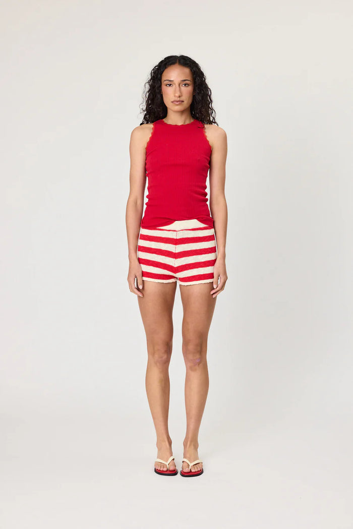 IVY SHORTS - CHILLI STRIPE