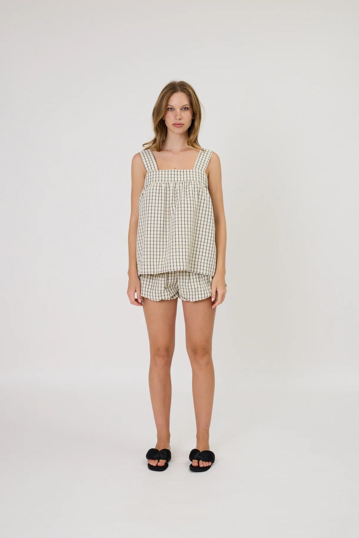 LAINEY TOP - IVORY CHECK