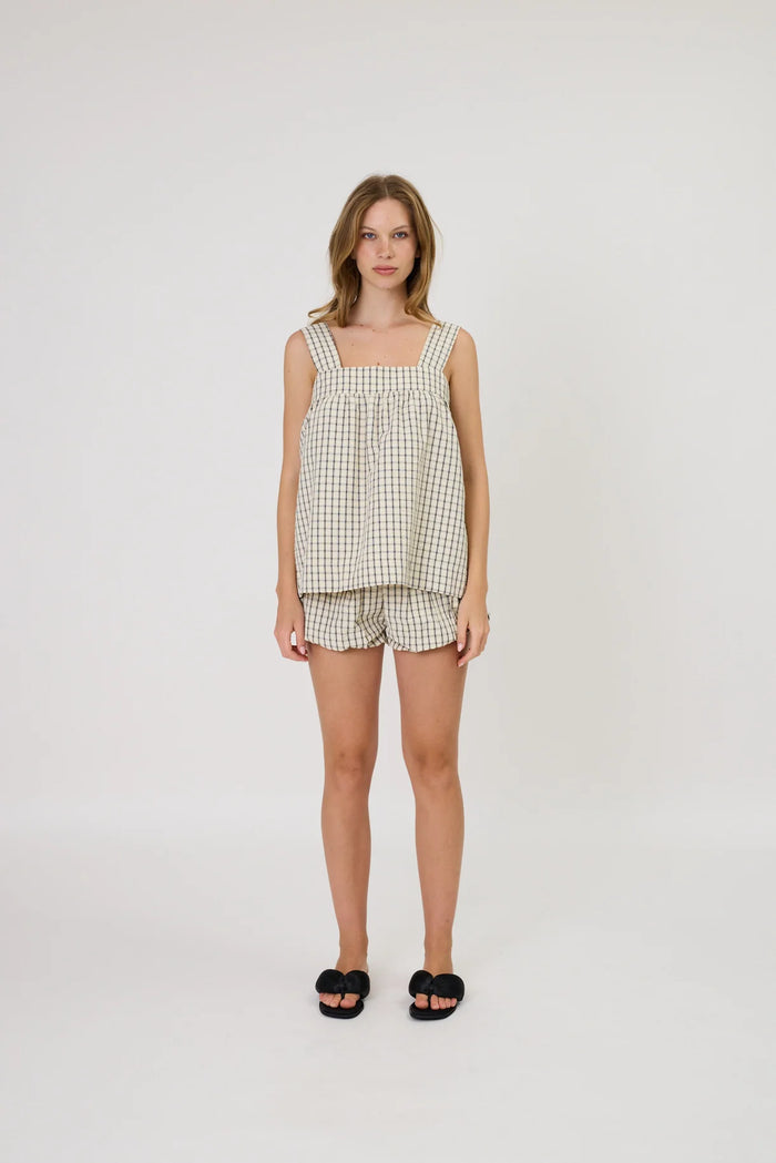 LAINEY TOP - IVORY CHECK