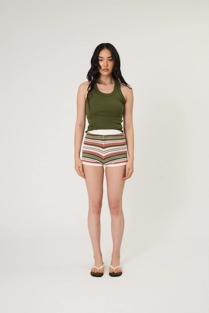 RIO SHORTS - SEAWEED STRIPE