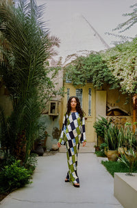 ORO TILE OLIVE MAXI DRESS