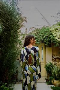 ORO TILE OLIVE MAXI DRESS