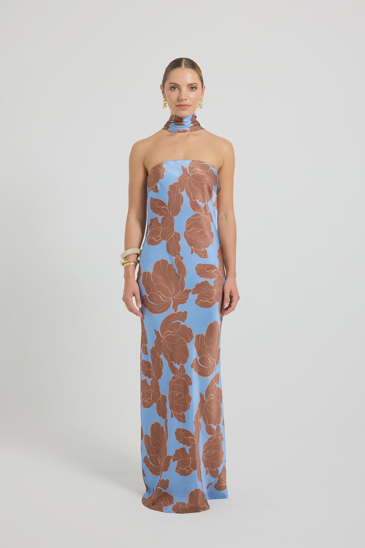 Lucent Strapless Maxi - Choc/Ocean
