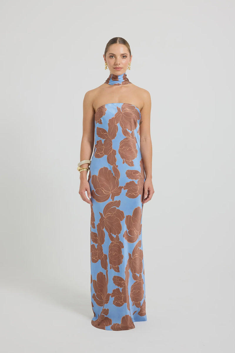 Lucent Strapless Maxi - Choc/Ocean