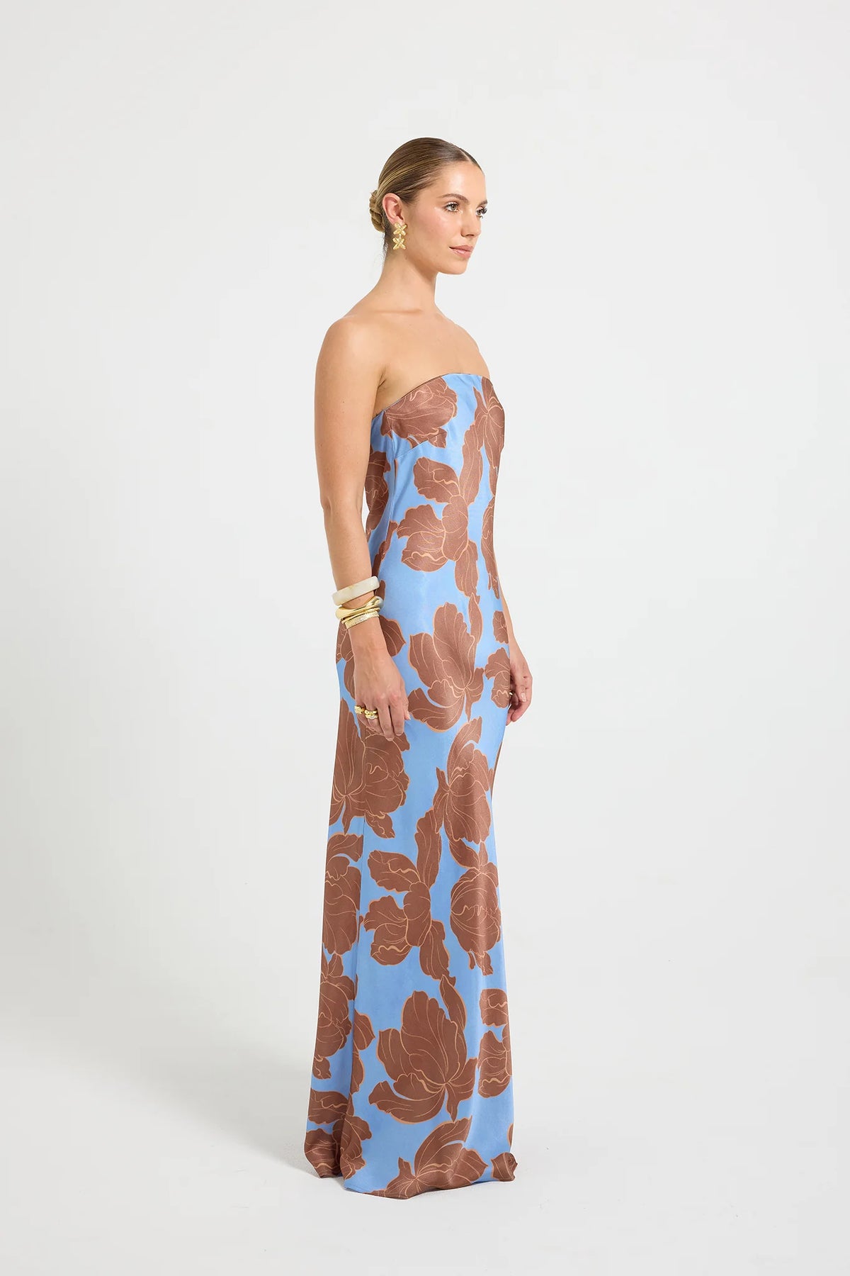 Lucent Strapless Maxi - Choc/Ocean