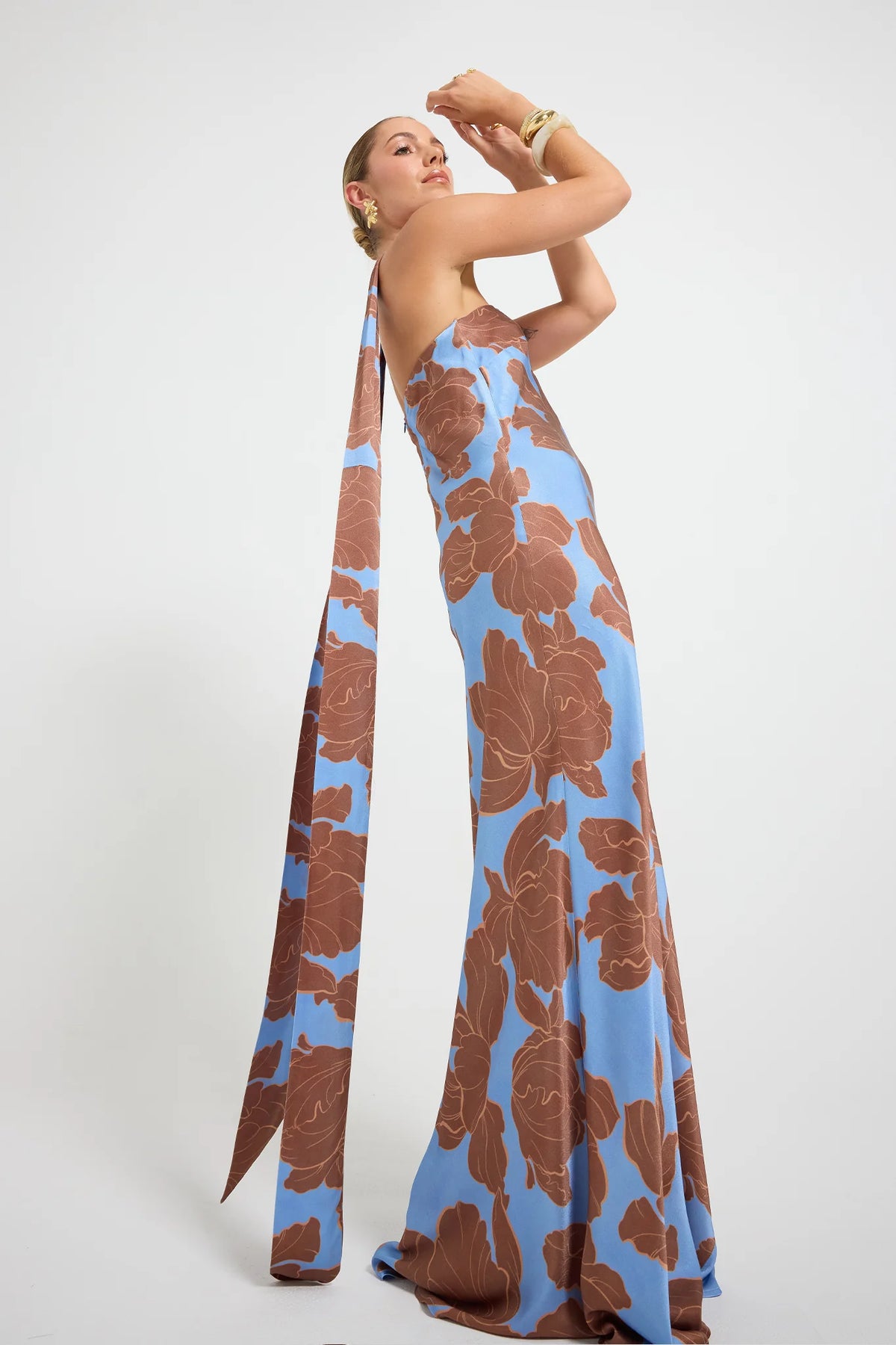 Lucent Strapless Maxi - Choc/Ocean