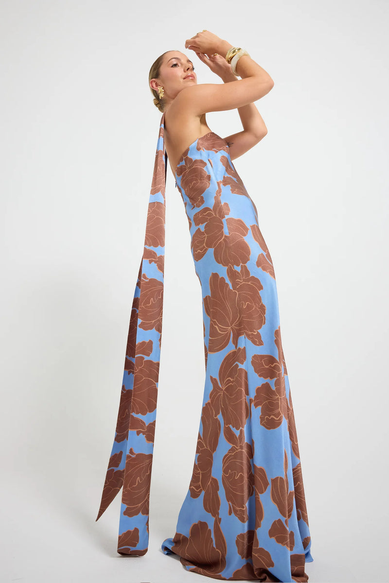 Lucent Strapless Maxi - Choc/Ocean