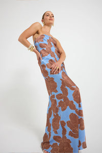 Lucent Strapless Maxi - Choc/Ocean