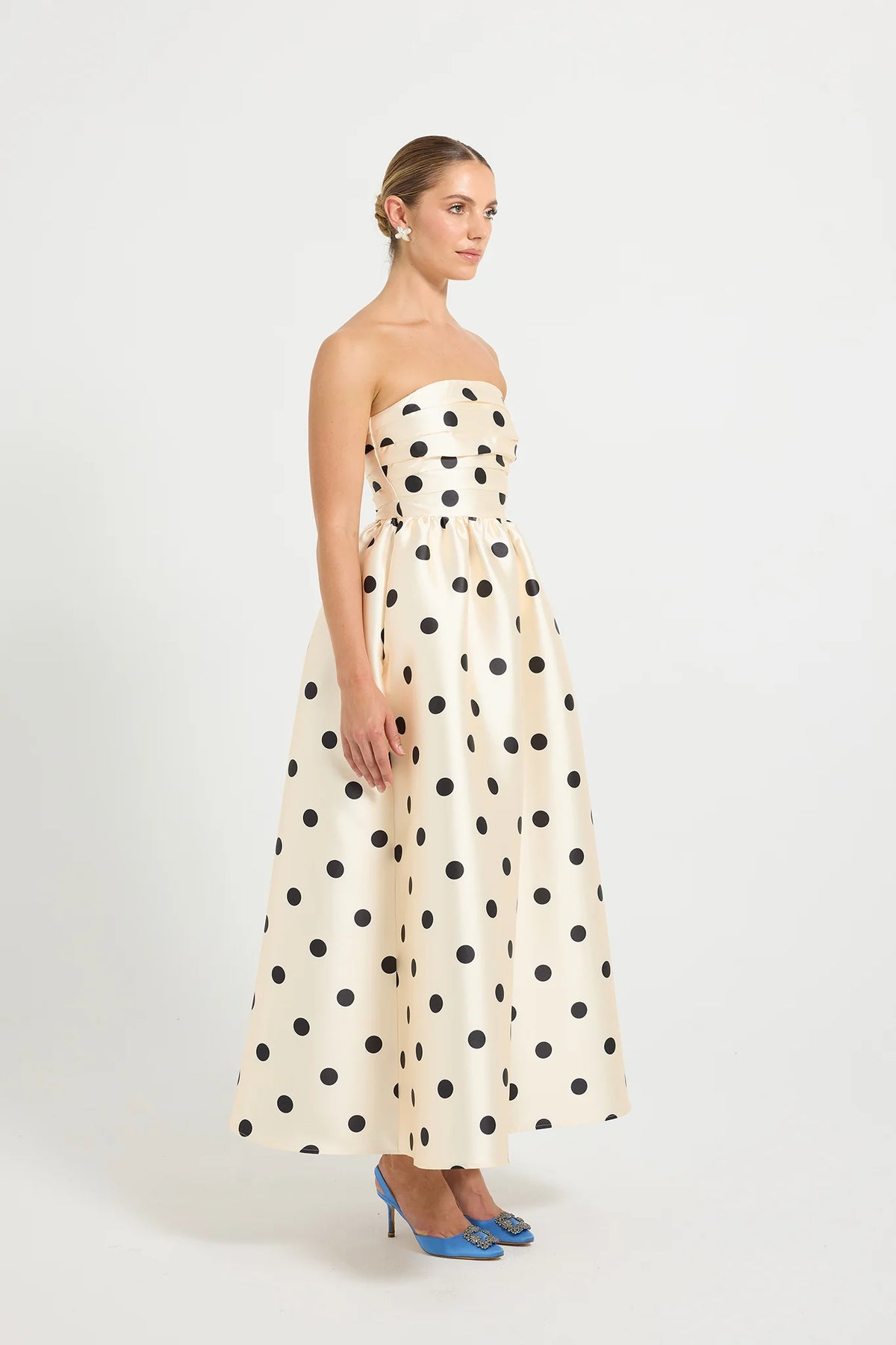 Dottie Strapless Midi - Cream/Black