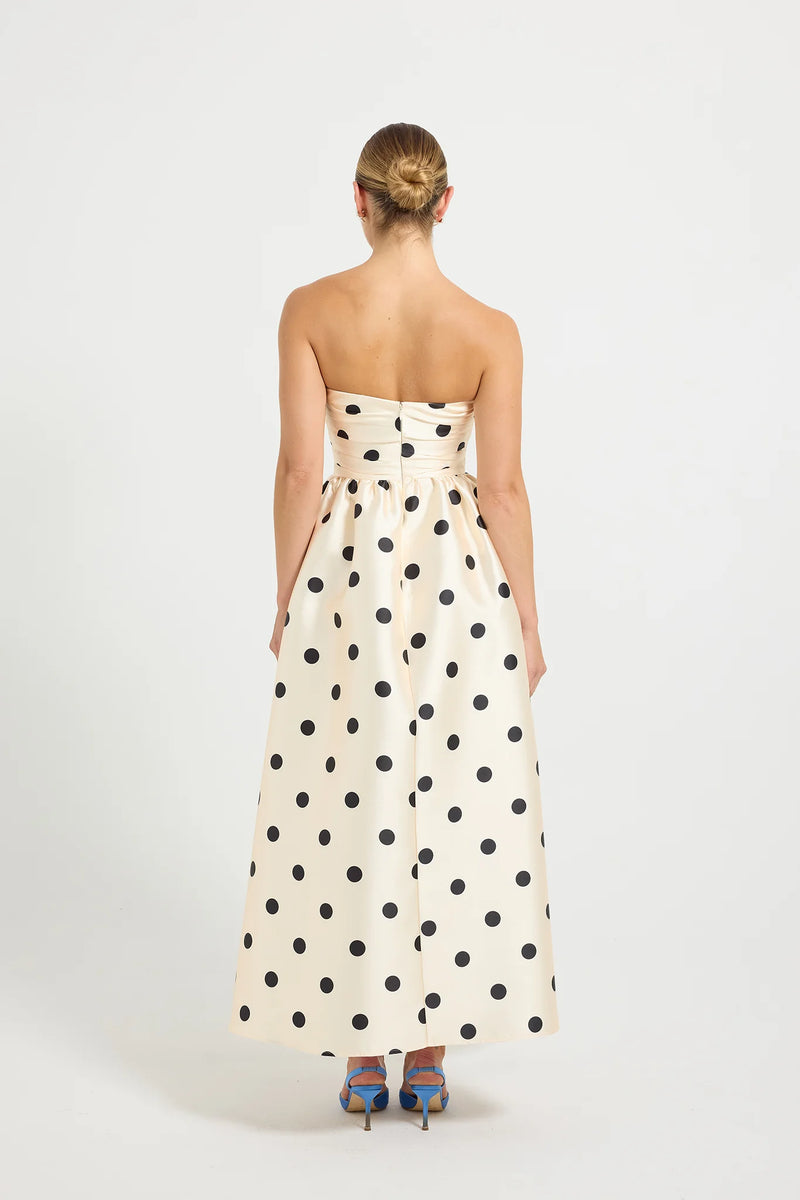 Dottie Strapless Midi - Cream/Black