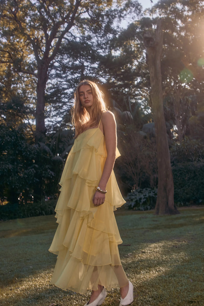 Cleo Tiered Maxi - Lemon