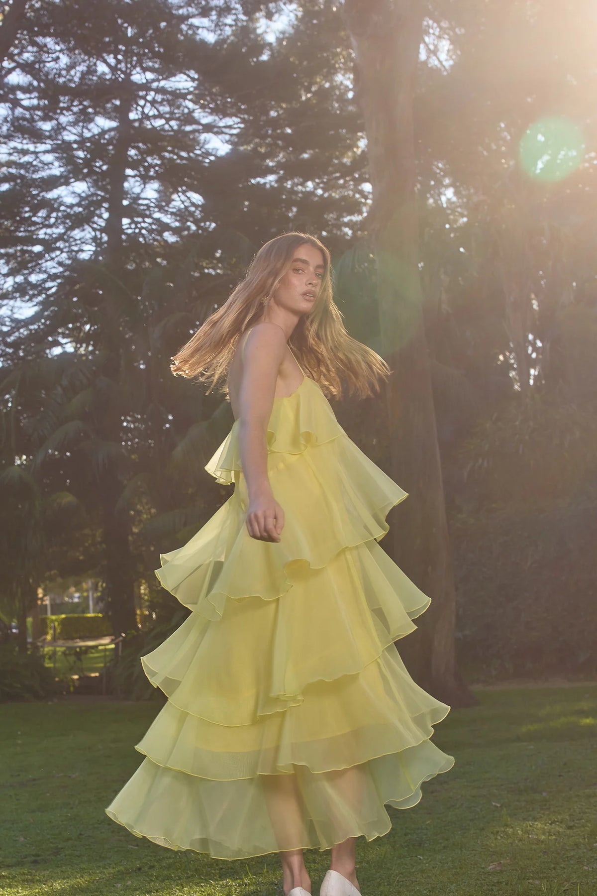 Cleo Tiered Maxi - Lemon