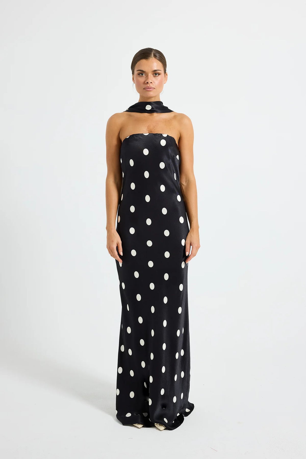 Spottie Strapless Maxi - Black/Cream