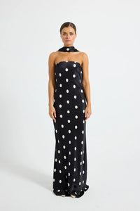 Spottie Strapless Maxi - Black/Cream