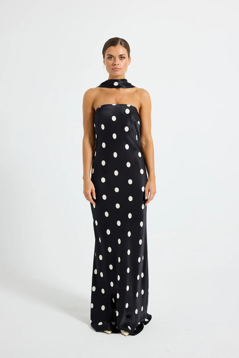 Spottie Strapless Maxi - Black/Cream