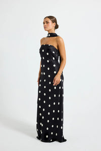 Spottie Strapless Maxi - Black/Cream