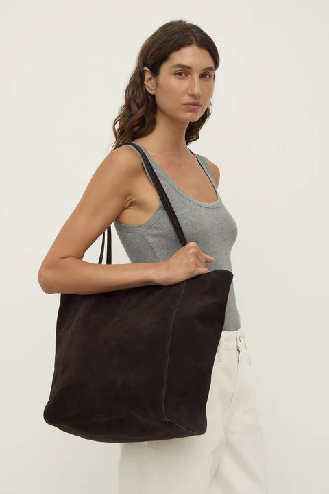 Paige Suede Tote Bag - Ganache