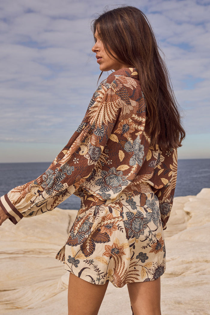 Volcano Goddess Shirt Dress - Coconut