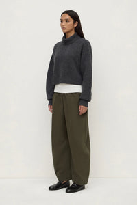 Paris Wool Cashmere Knit Turtleneck Charcoal Marle
