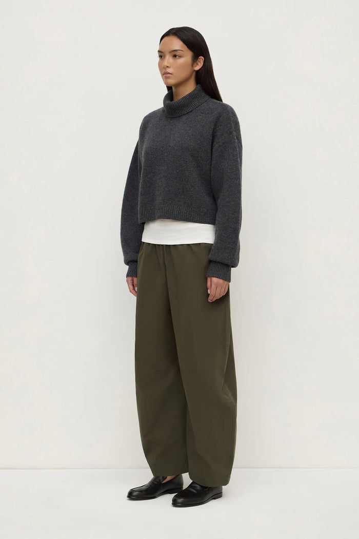 Paris Wool Cashmere Knit Turtleneck Charcoal Marle