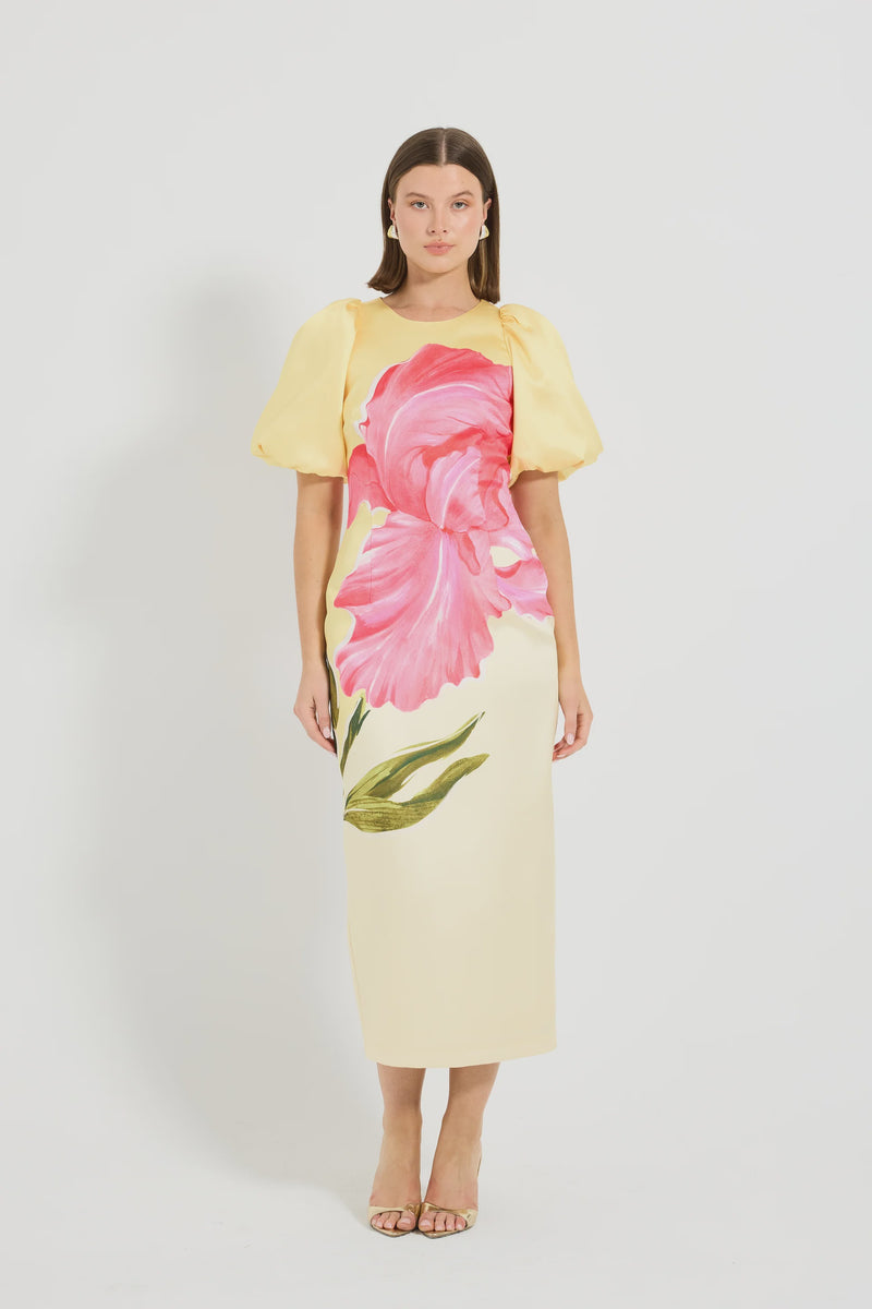 Wildbloom Sleeve Midi - Lemon