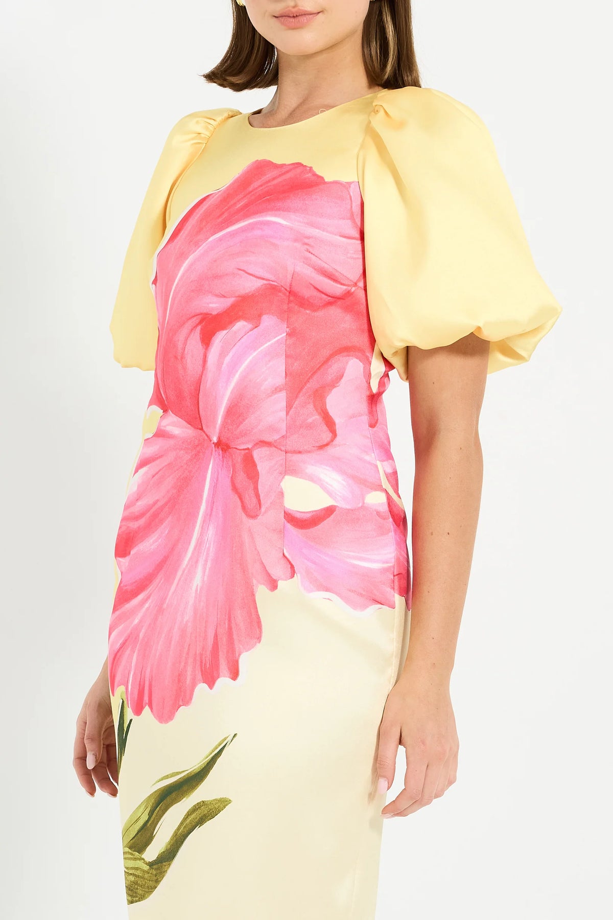 Wildbloom Sleeve Midi - Lemon