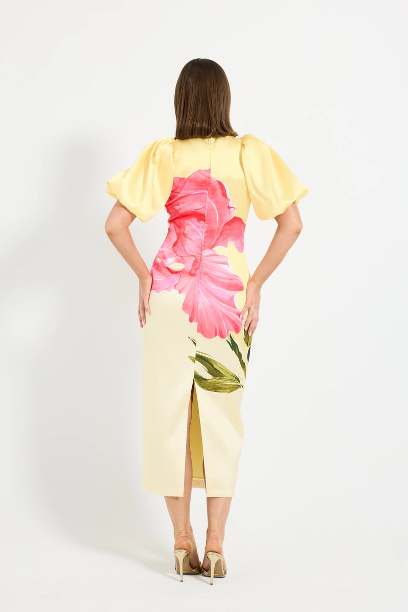 Wildbloom Sleeve Midi - Lemon