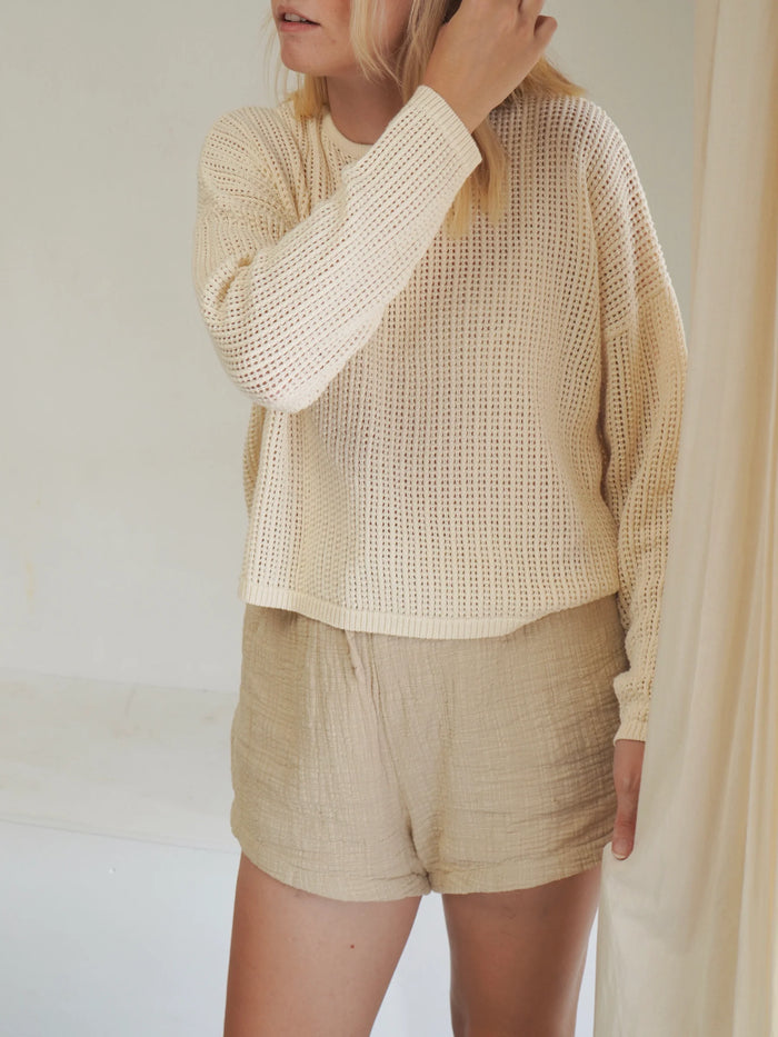 CROPPED PULLOVER | CREAM
