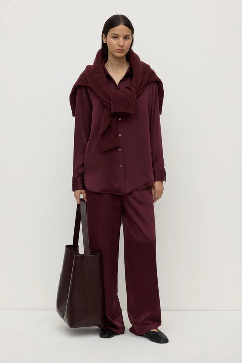 Pippa Silk Long Sleeve Shirt Merlot