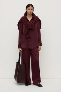 Pippa Silk Long Sleeve Shirt Merlot