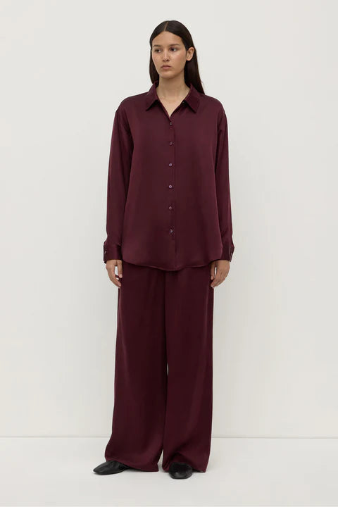 Pippa Silk Pant Merlot - Merlot
