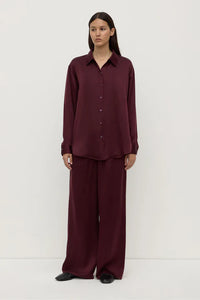 Pippa Silk Long Sleeve Shirt Merlot