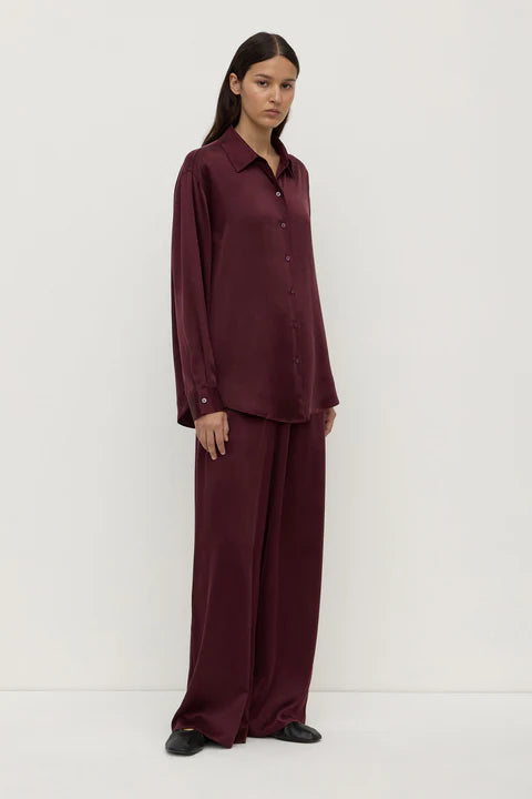 Pippa Silk Long Sleeve Shirt Merlot