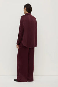 Pippa Silk Long Sleeve Shirt Merlot